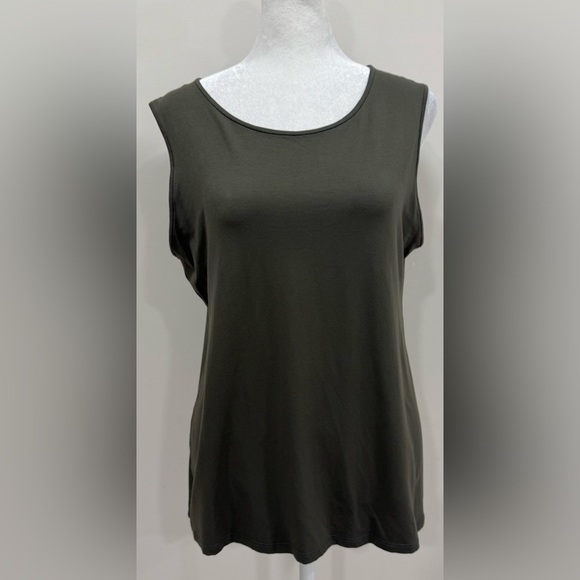 Eileen Fisher Tops - Eileen Fisher Sleeveless Top Long Khaki Green Size Medium